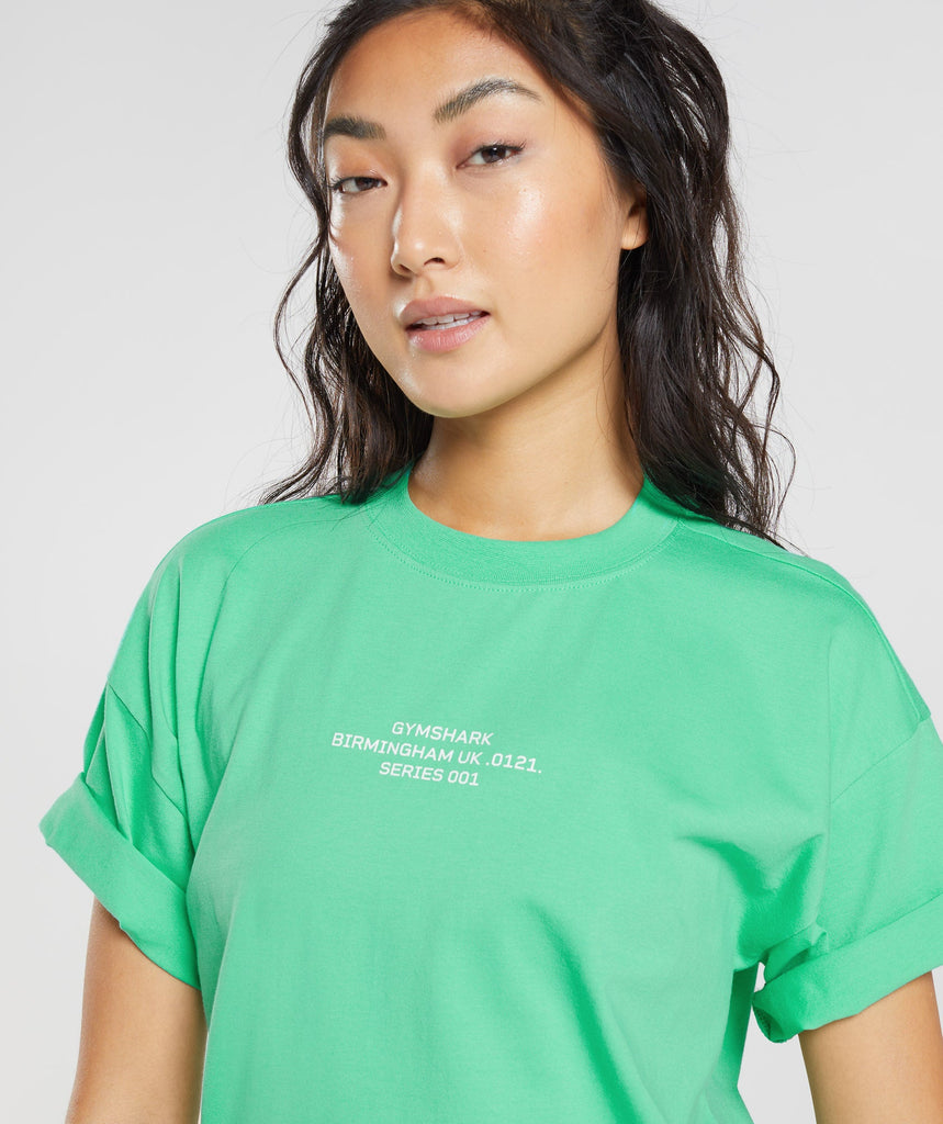 Gymshark Activated Graphic Oversized TShirt Tropic Green Gymshark