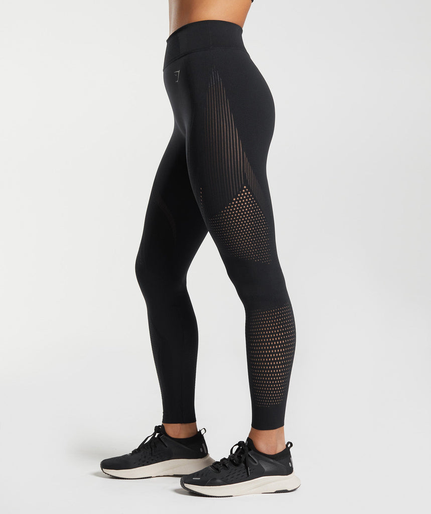 Gymshark Warp Knit Tights Black Gymshark