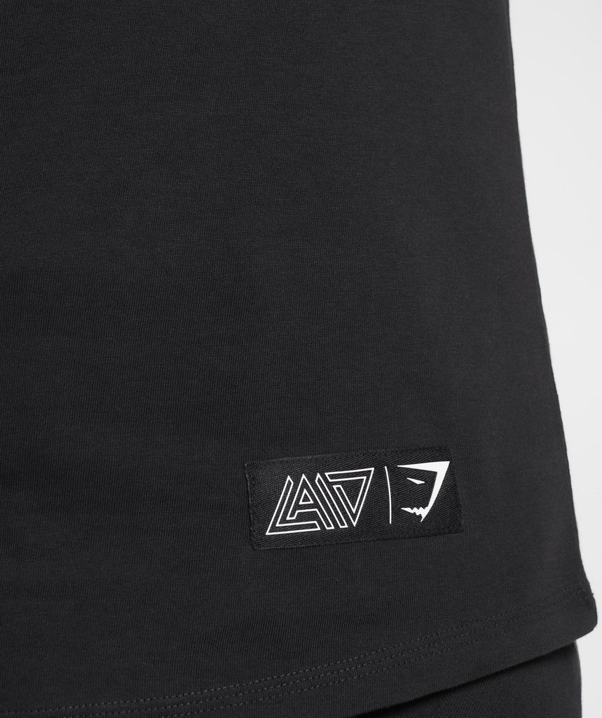 GS x David Laid T-Shirt - Black | Gymshark