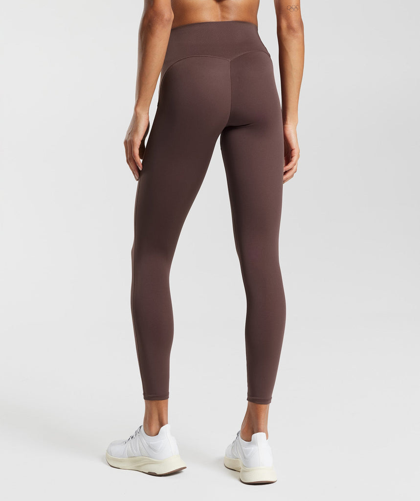 Gymshark Waist Support Leggings - Chocolate Brown 